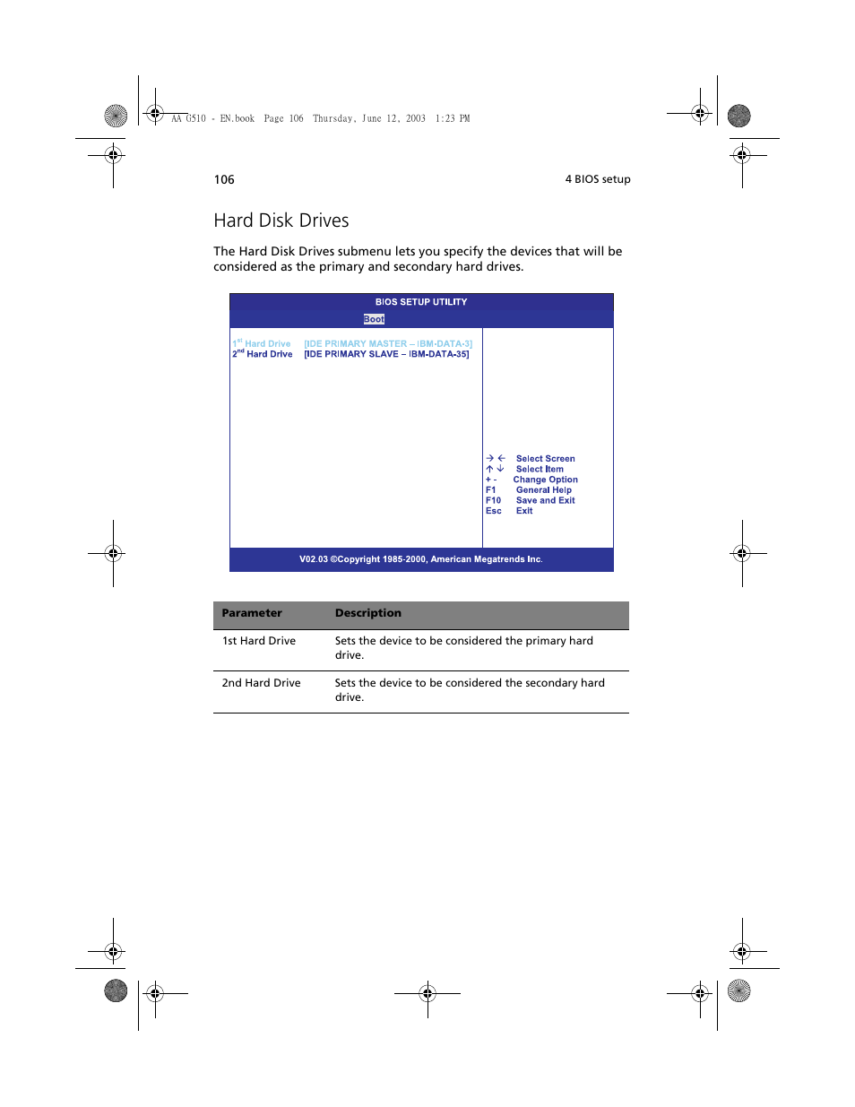 Hard disk drives | Acer Altos G510 User Manual | Page 118 / 158