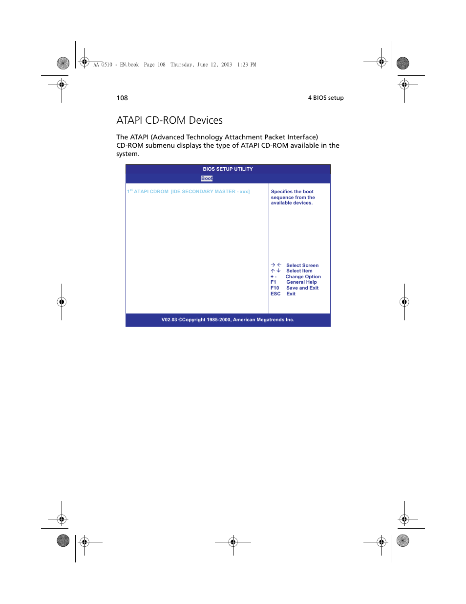 Atapi cd-rom devices | Acer Altos G510 User Manual | Page 120 / 158