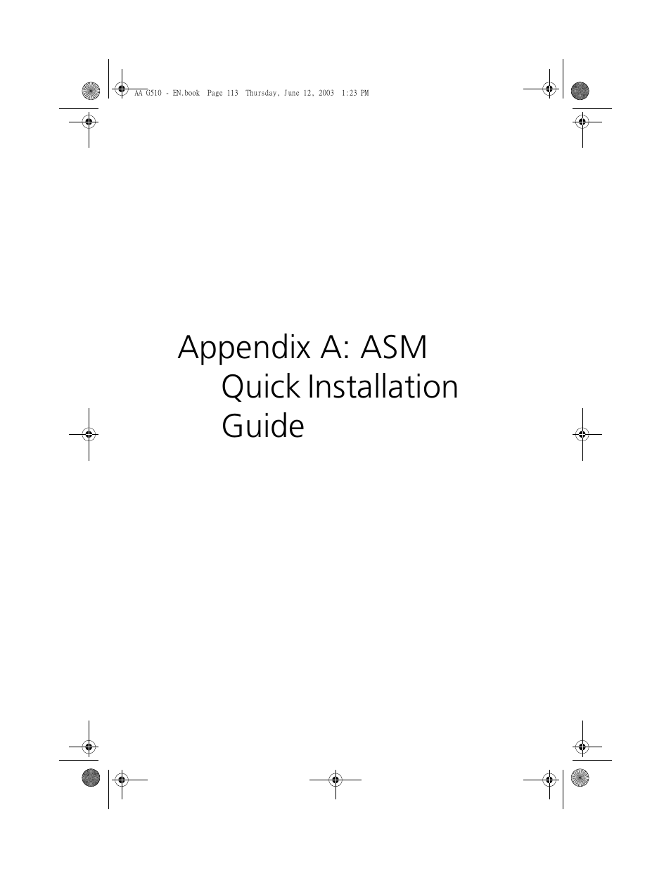 Appendix a: asm quick installation guide | Acer Altos G510 User Manual | Page 129 / 158