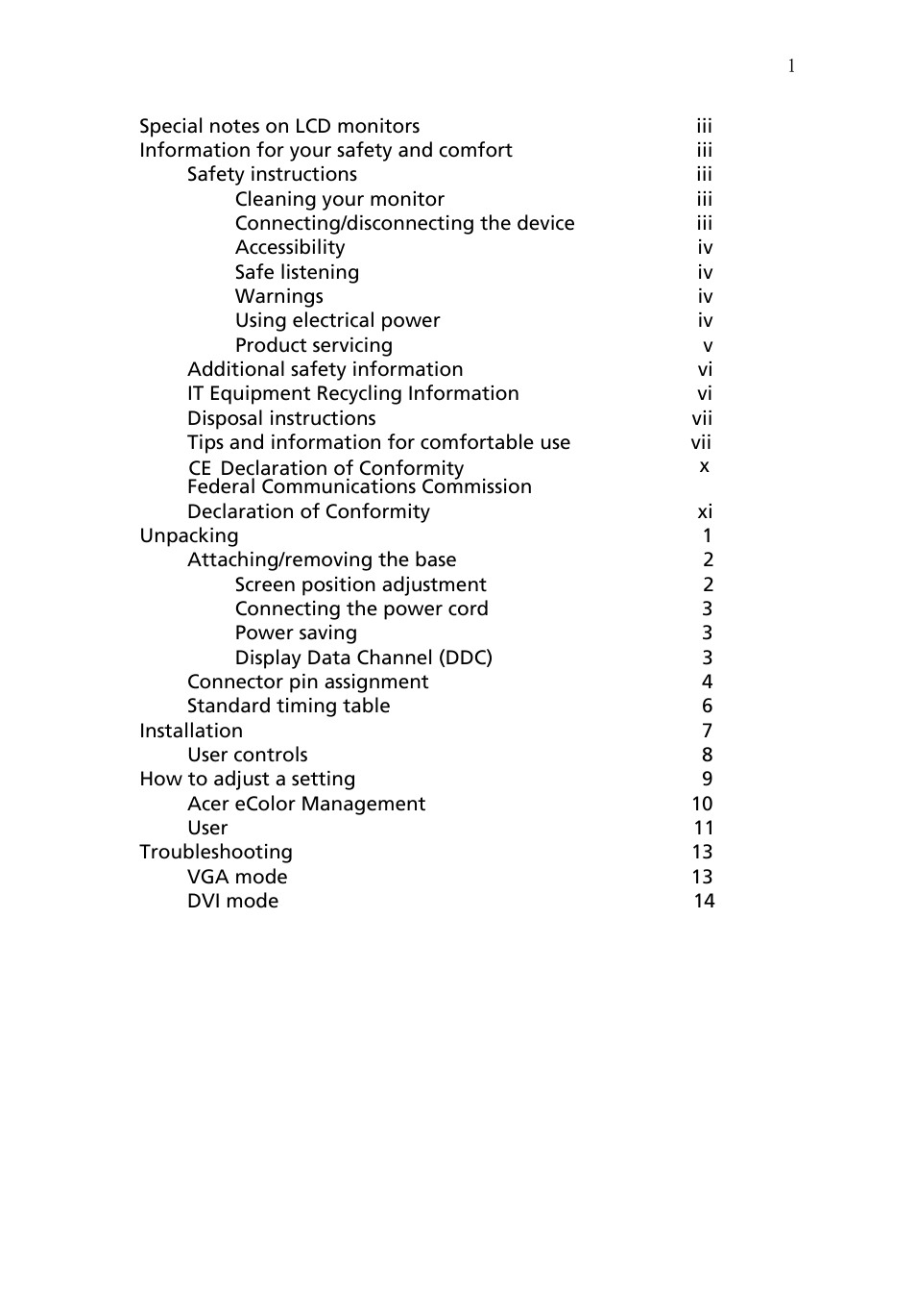 Acer V183HL User Manual | Page 13 / 28
