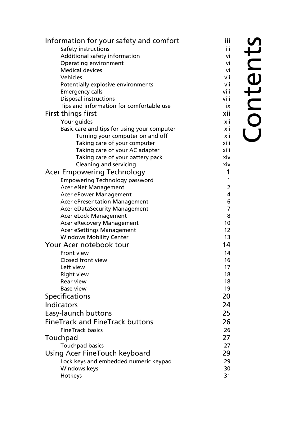 Acer TravelMate 6460 User Manual | Page 15 / 125