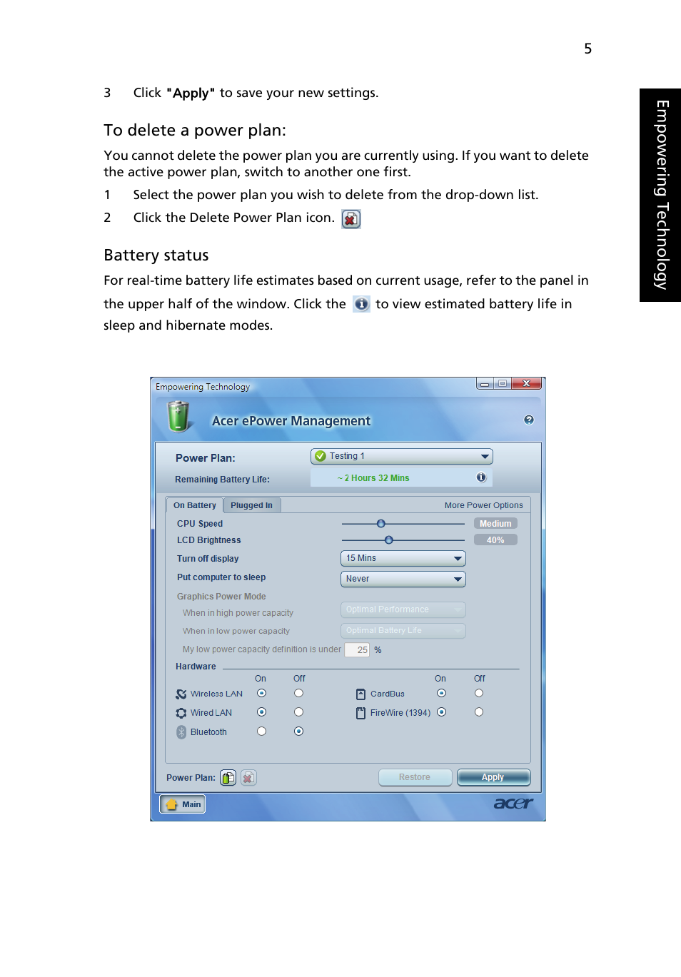 Acer TravelMate 6460 User Manual | Page 23 / 125