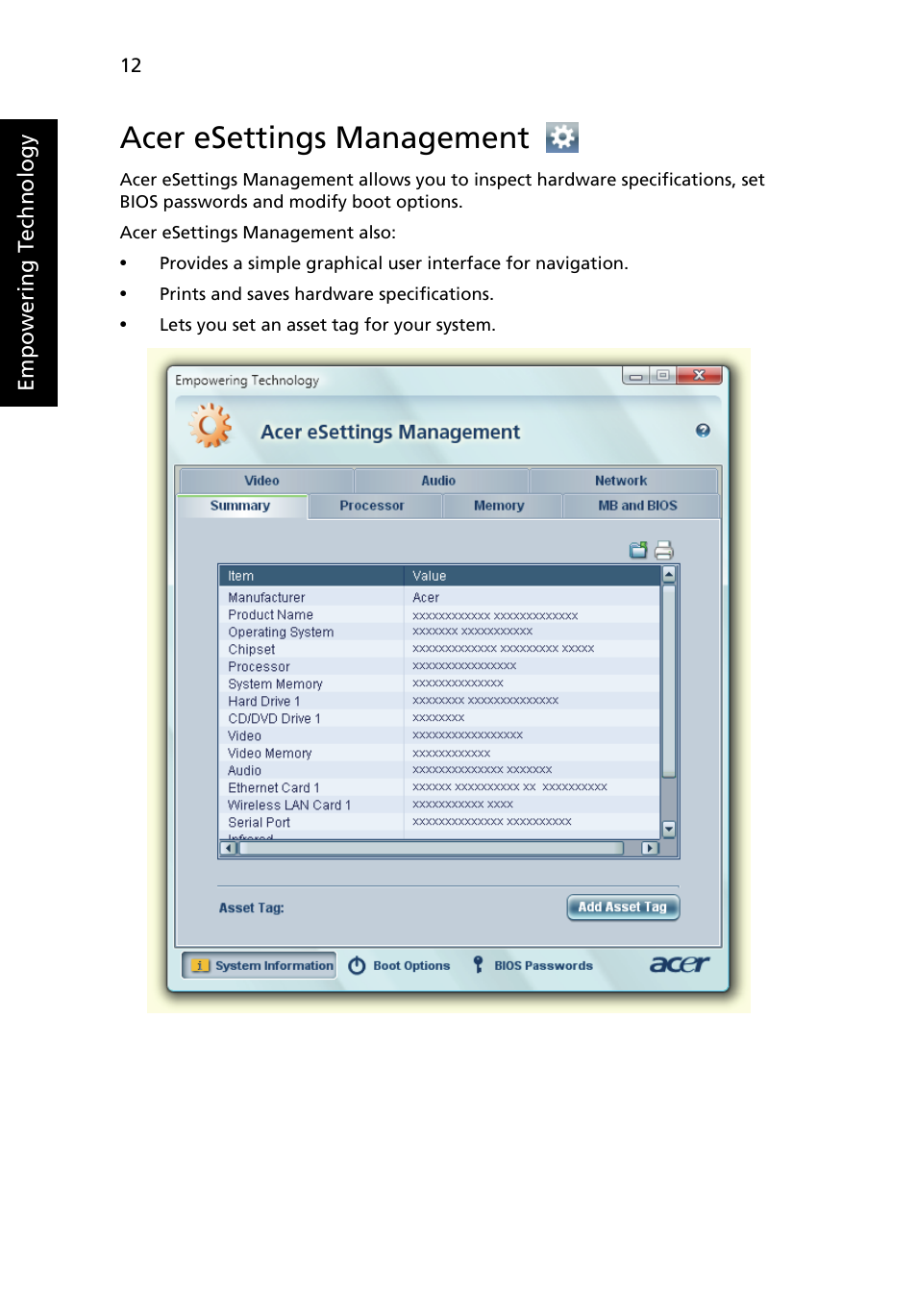 Acer esettings management | Acer TravelMate 6460 User Manual | Page 30 / 125