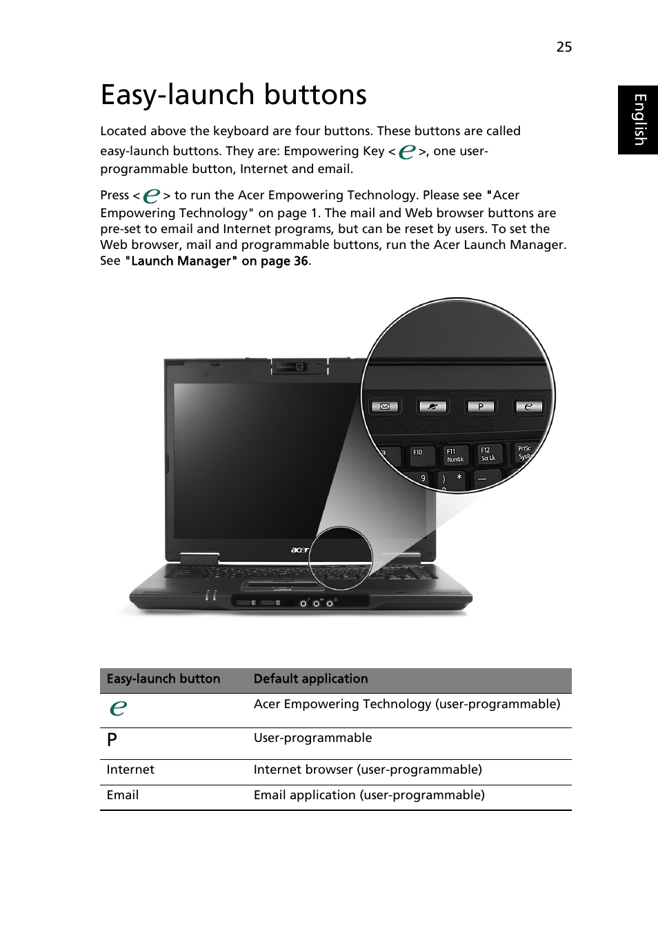 Easy-launch buttons | Acer TravelMate 6460 User Manual | Page 43 / 125