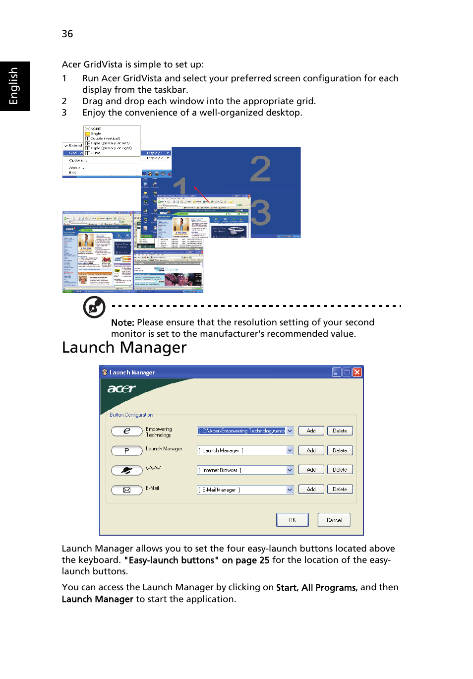 Launch manager | Acer TravelMate 6460 User Manual | Page 54 / 125