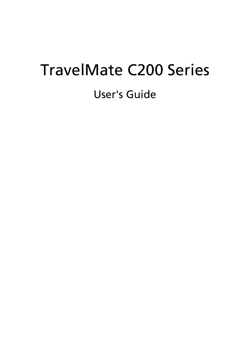 Acer TravelMate C200 User Manual | 82 pages