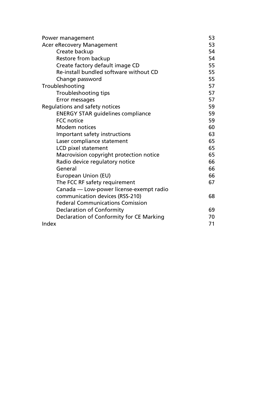 Acer TravelMate C200 User Manual | Page 9 / 82