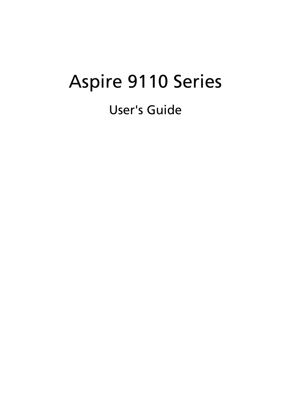 Acer Aspire 9110 User Manual | 115 pages