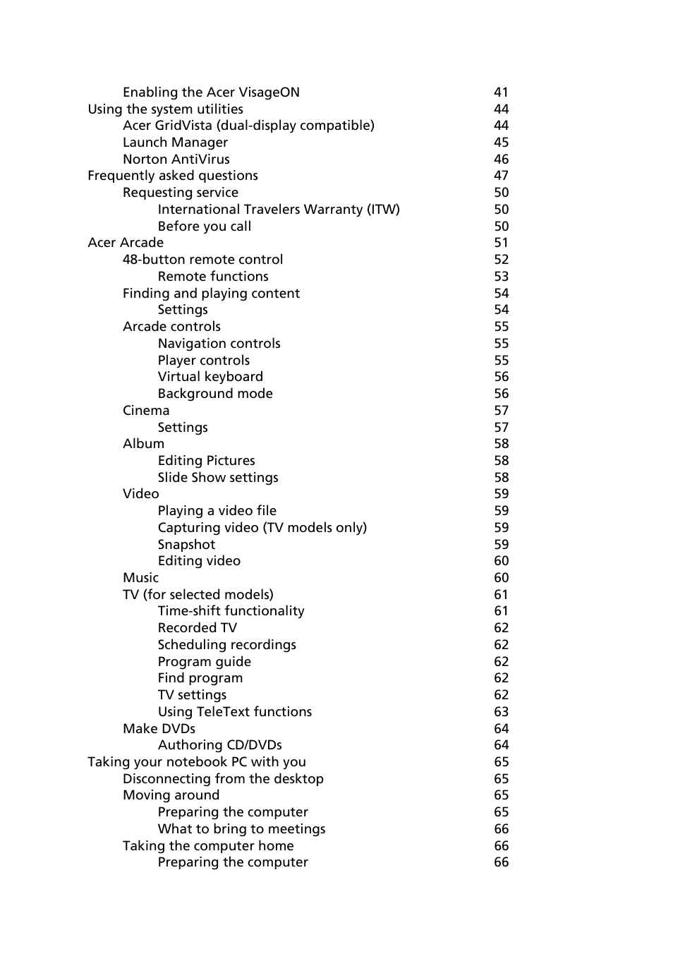 Acer Aspire 9110 User Manual | Page 12 / 115
