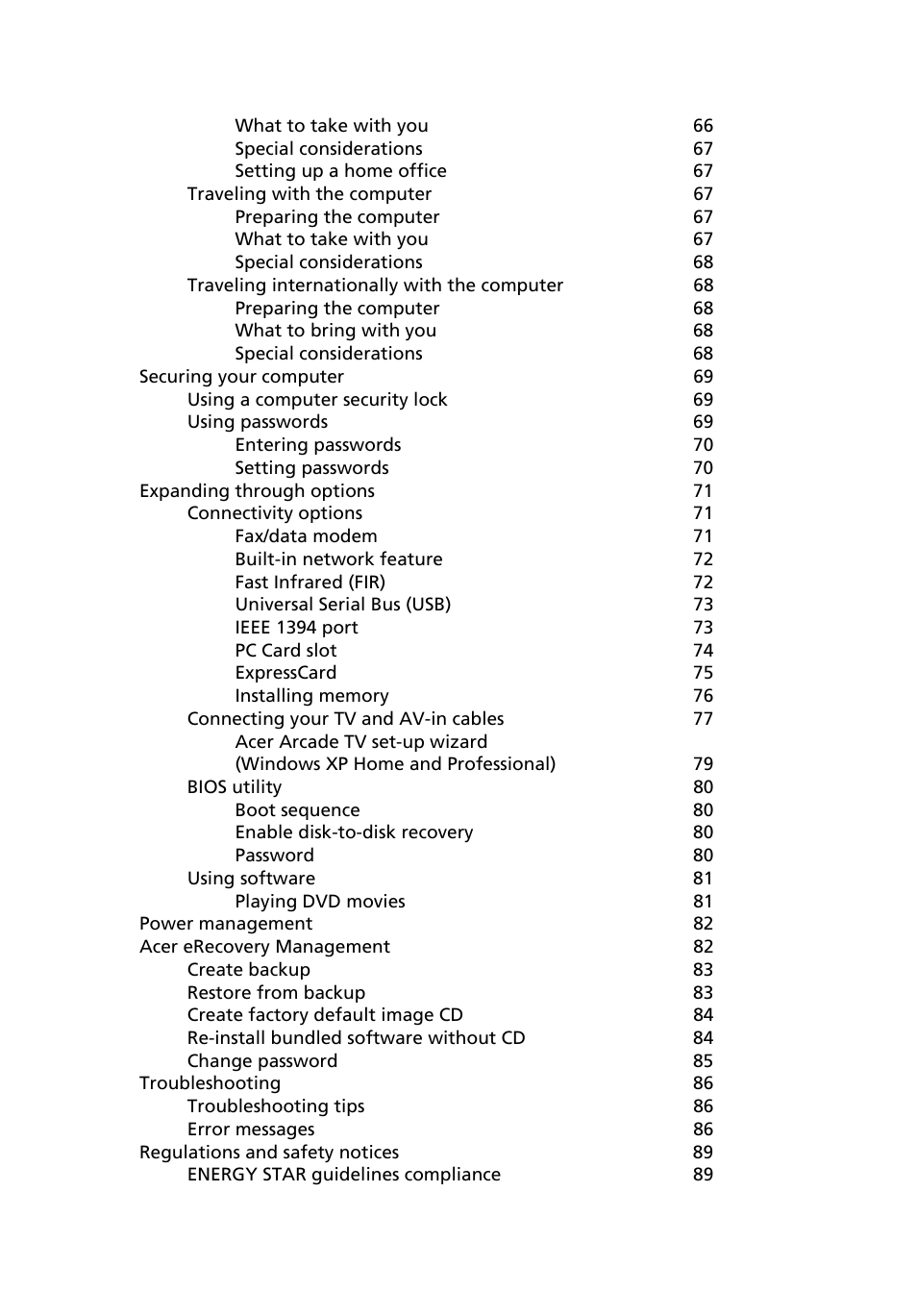 Acer Aspire 9110 User Manual | Page 13 / 115