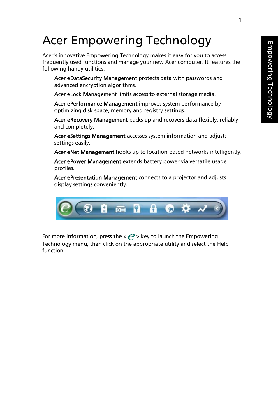 Acer empowering technology | Acer Aspire 9110 User Manual | Page 15 / 115