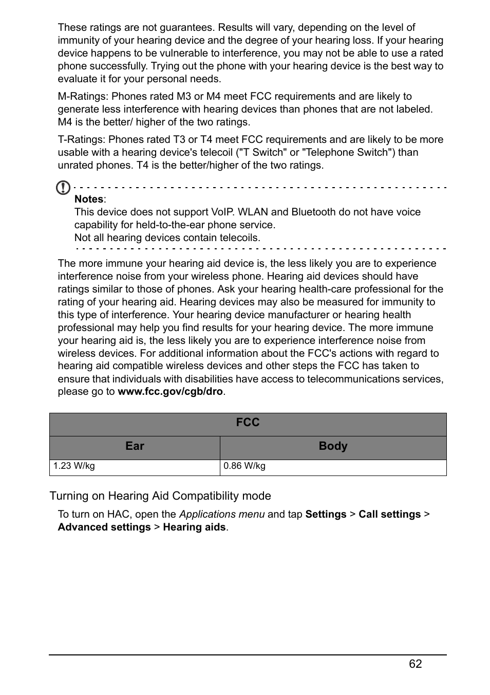 Acer S510 User Manual | Page 62 / 67