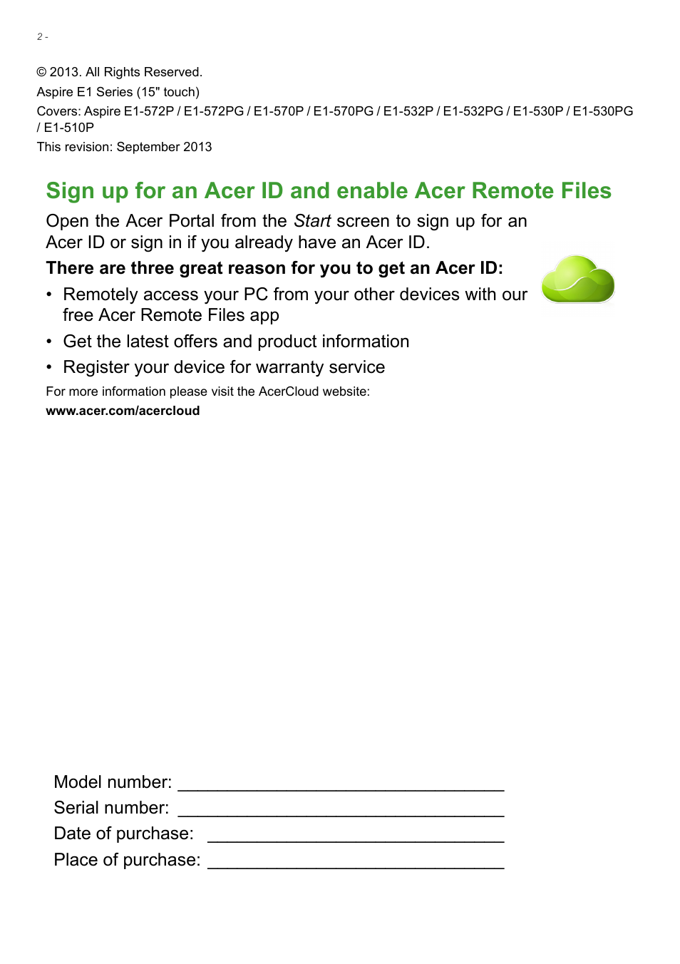 Acer Aspire E1-510P User Manual | Page 2 / 95