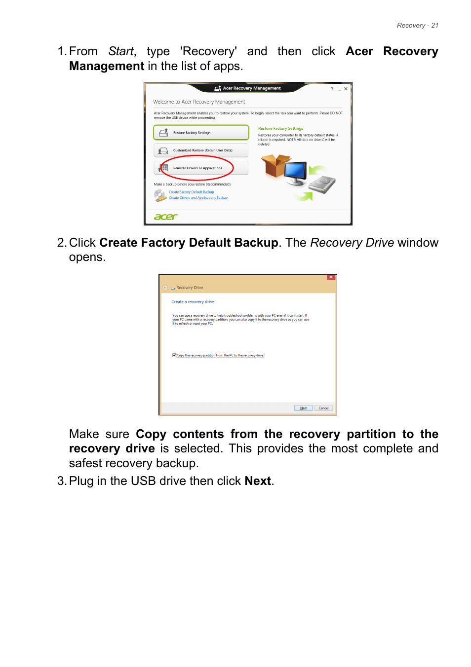 Acer Aspire E1-510P User Manual | Page 21 / 95