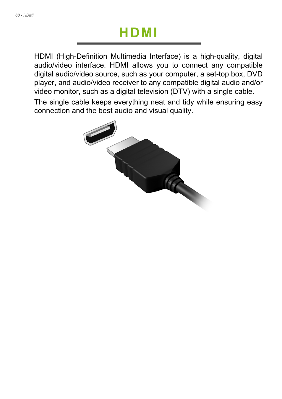 Hdmi | Acer Aspire E1-510P User Manual | Page 68 / 95