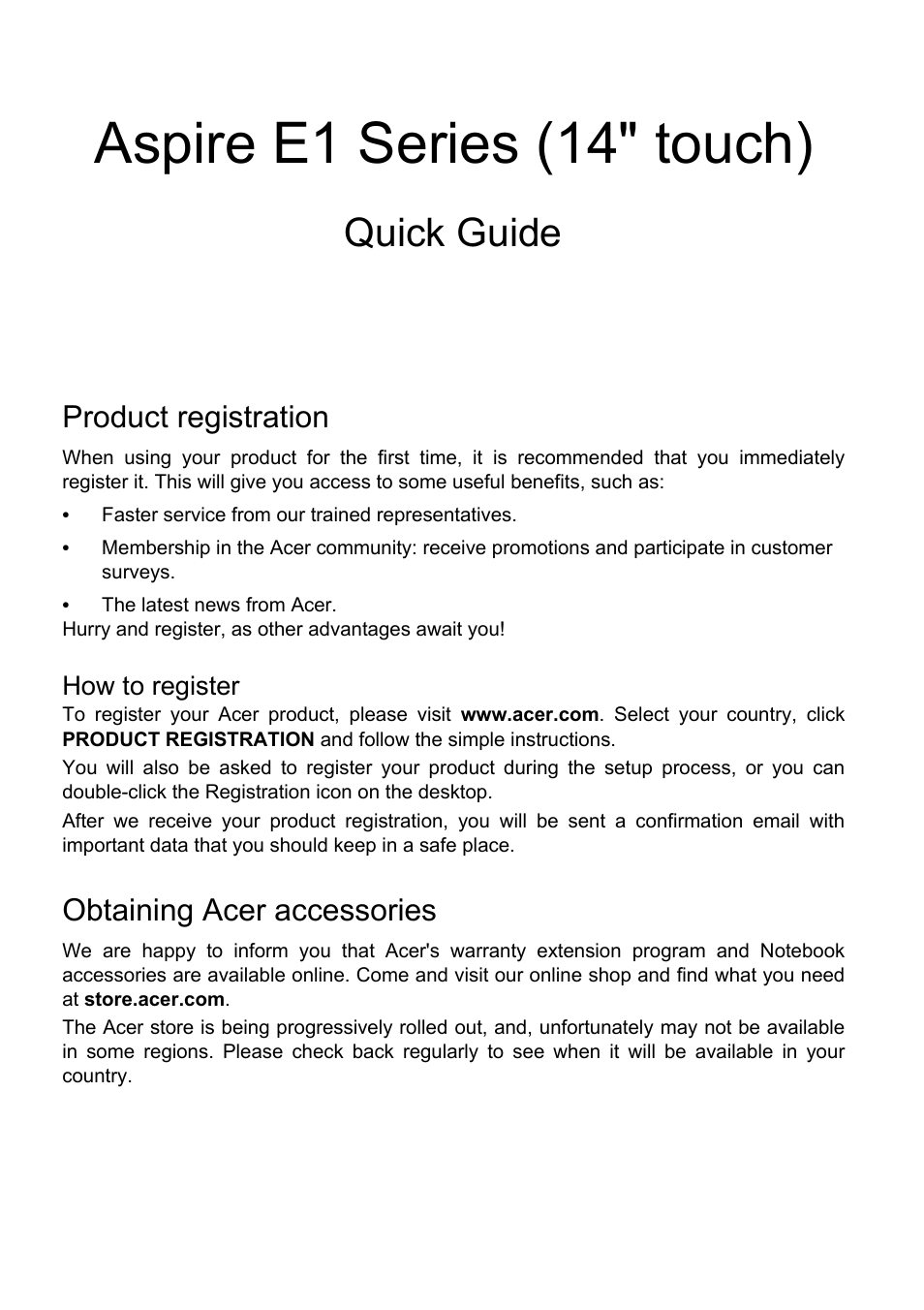 Acer Aspire E1-470P User Manual | 9 pages