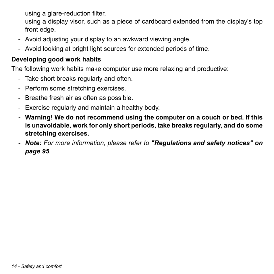 Acer W701P User Manual | Page 14 / 100