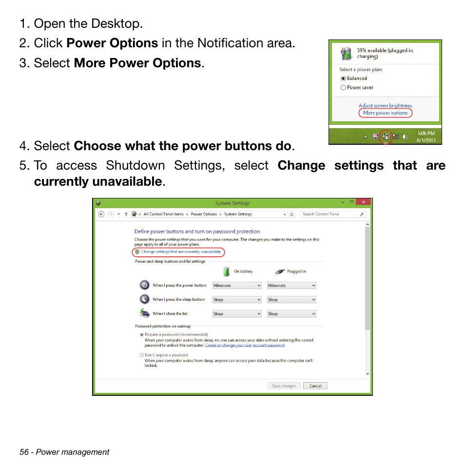 Acer W701P User Manual | Page 56 / 100