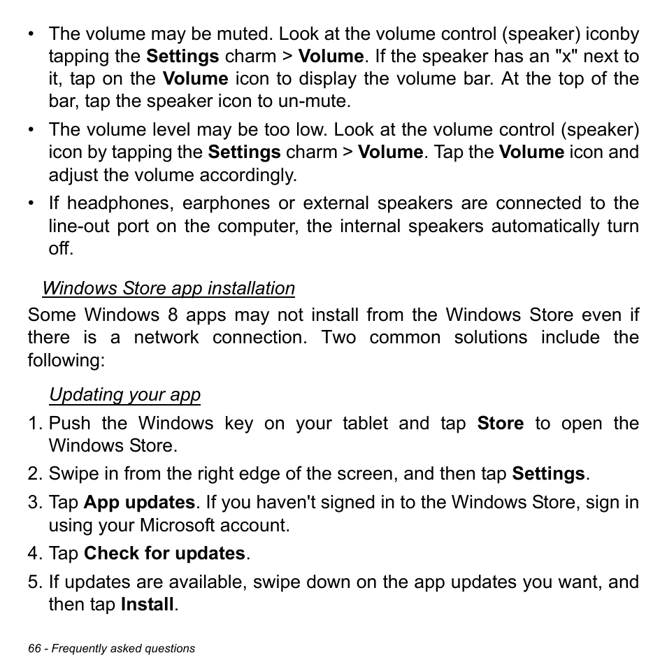 Acer W701P User Manual | Page 66 / 100