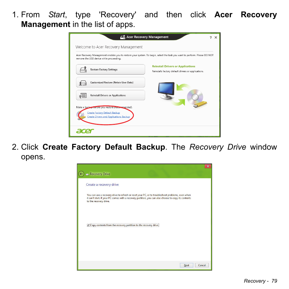 Acer W701P User Manual | Page 79 / 100