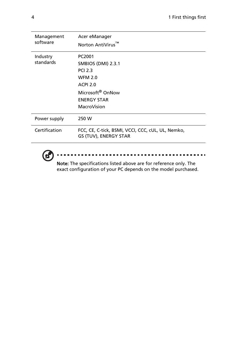 Acer Veriton 2800 User Manual | Page 12 / 88