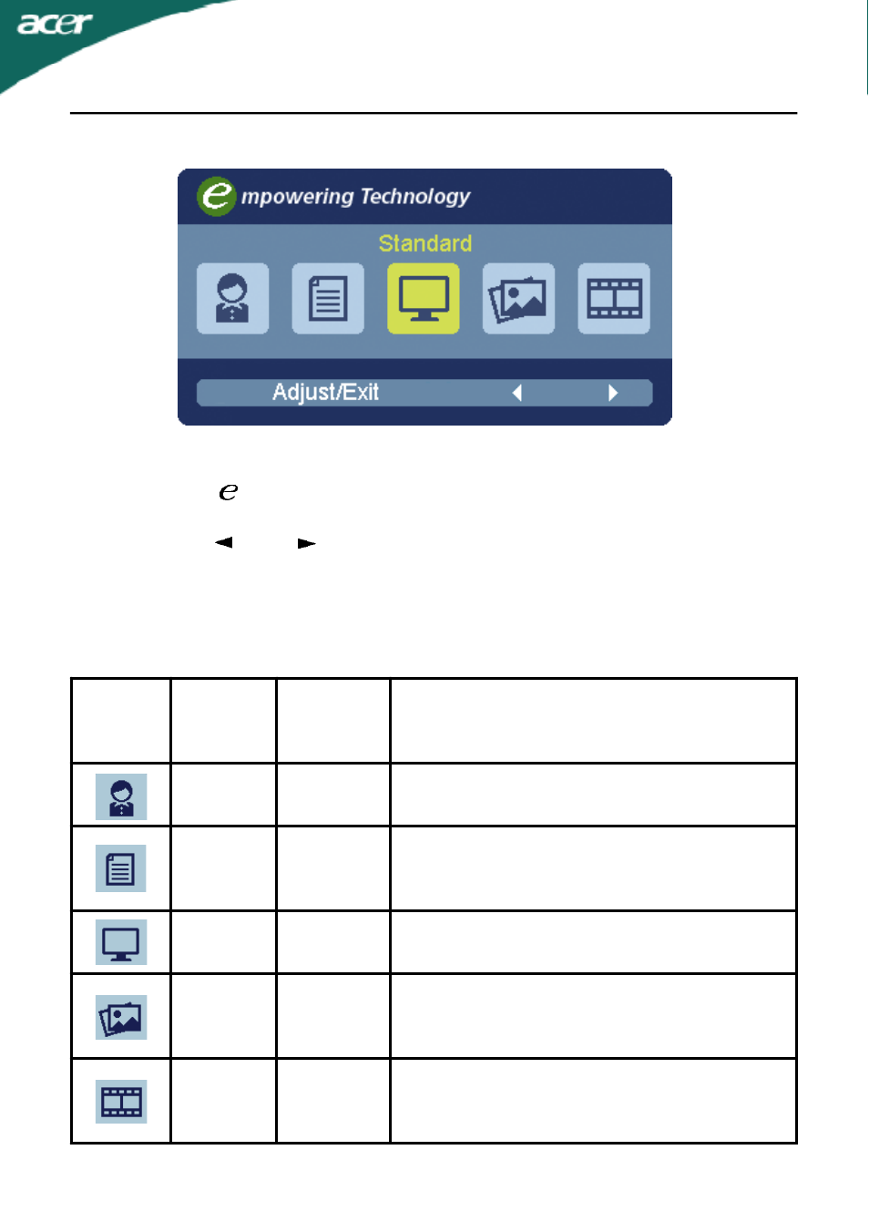 Acer ecolor management operation instructions, Features and benefits | Acer P235H User Manual | Page 15 / 24