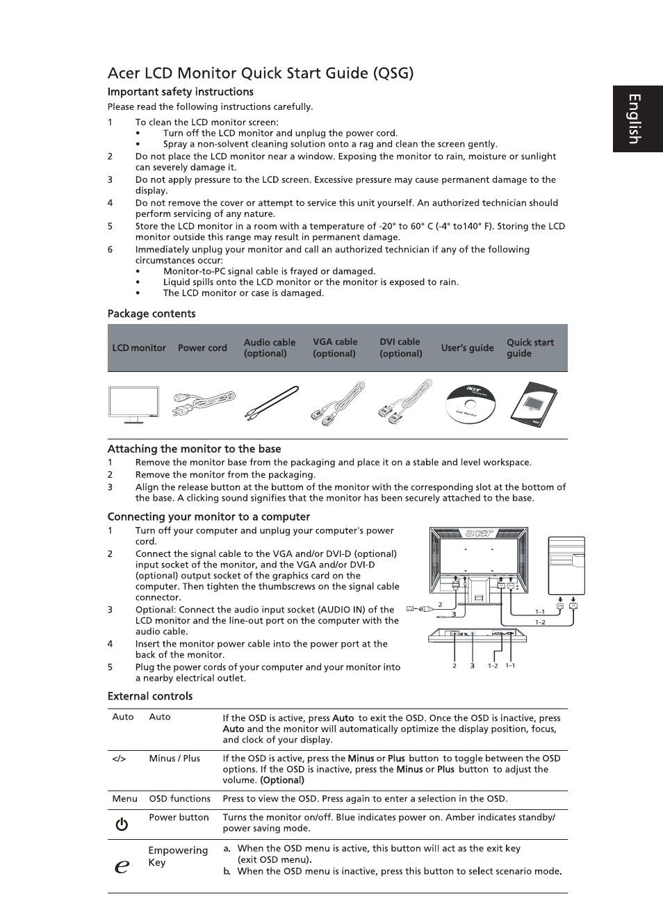 Acer V213HV User Manual | 2 pages