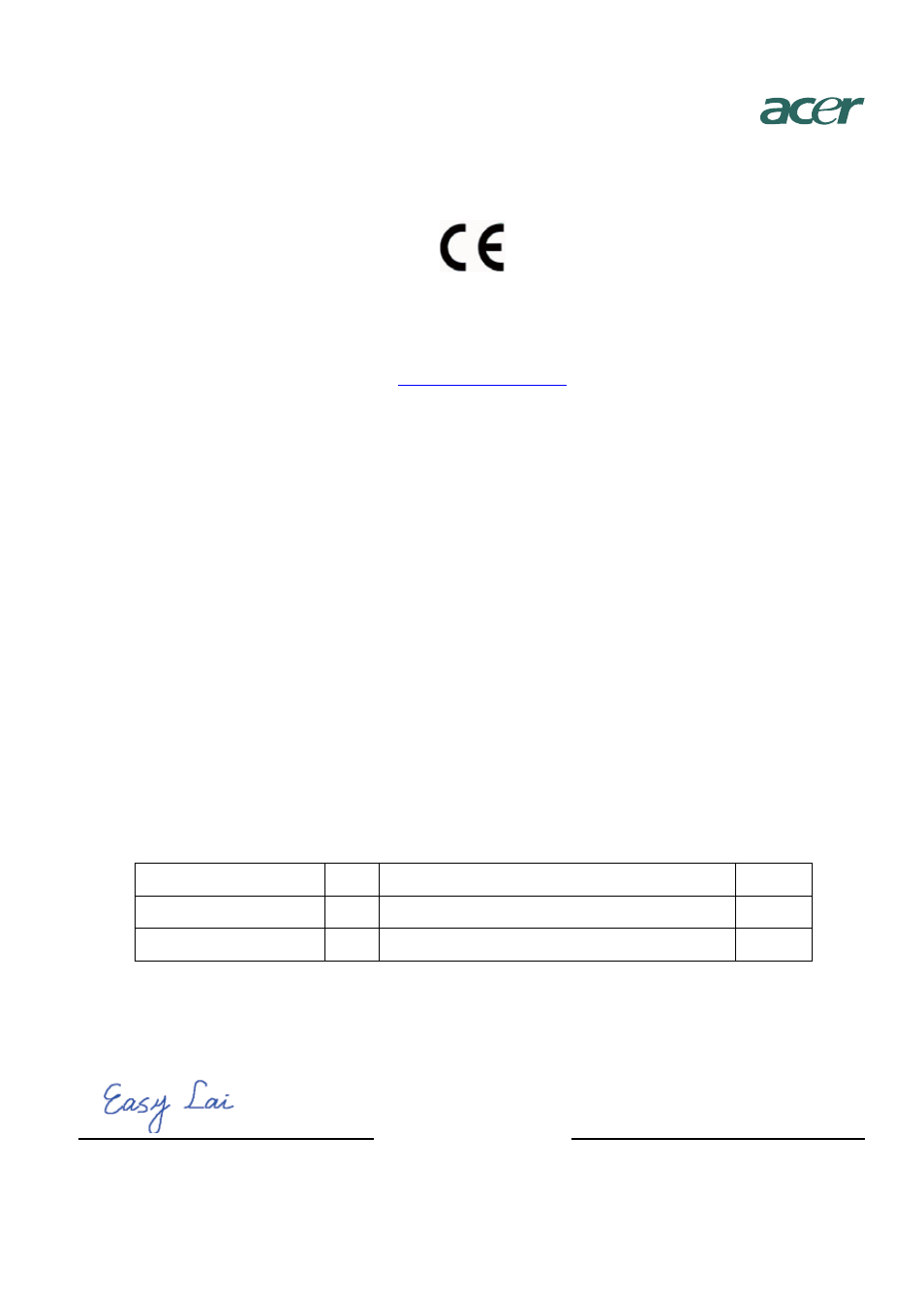 Declaration of conformity | Acer G215HV User Manual | Page 22 / 23
