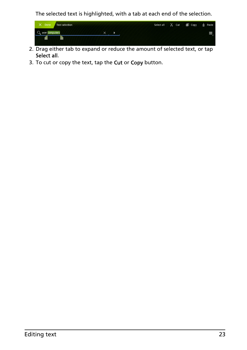 Acer A500 User Manual | Page 23 / 73