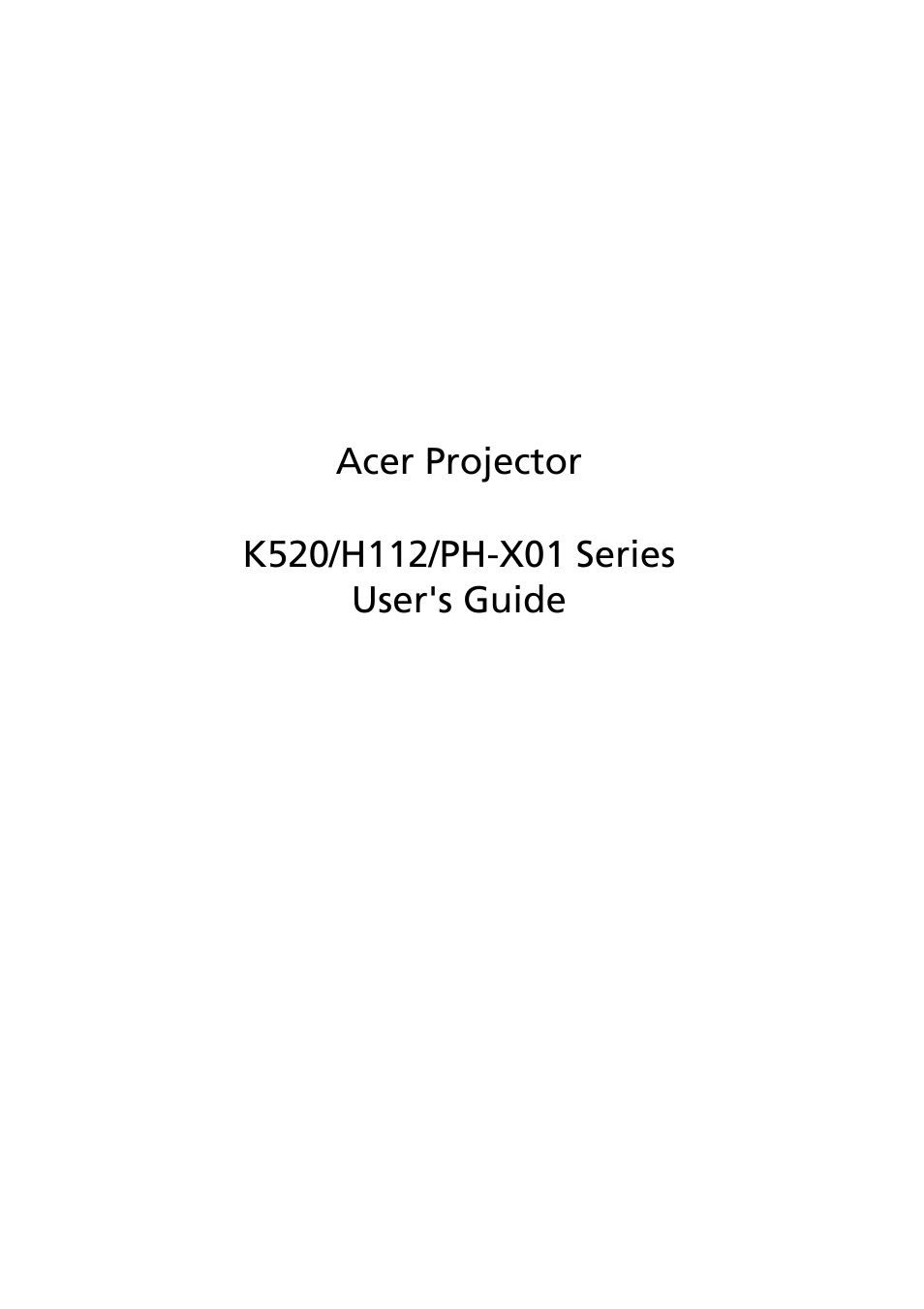 Acer K520 User Manual | 57 pages