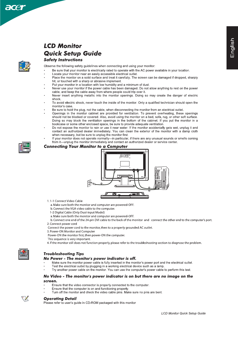 Acer AL1516W User Manual | 1 page