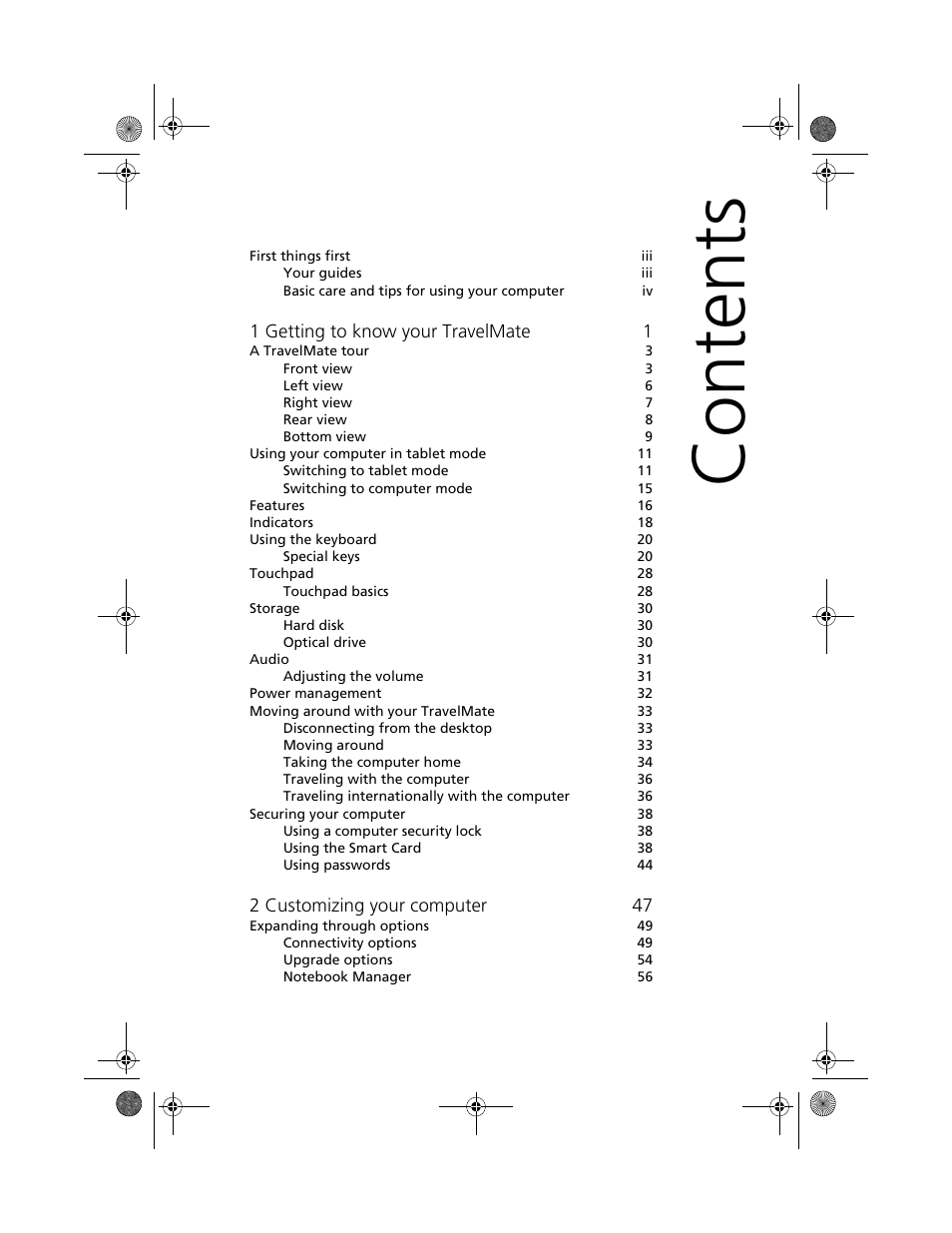 Acer TravelMate C100 User Manual | Page 9 / 102