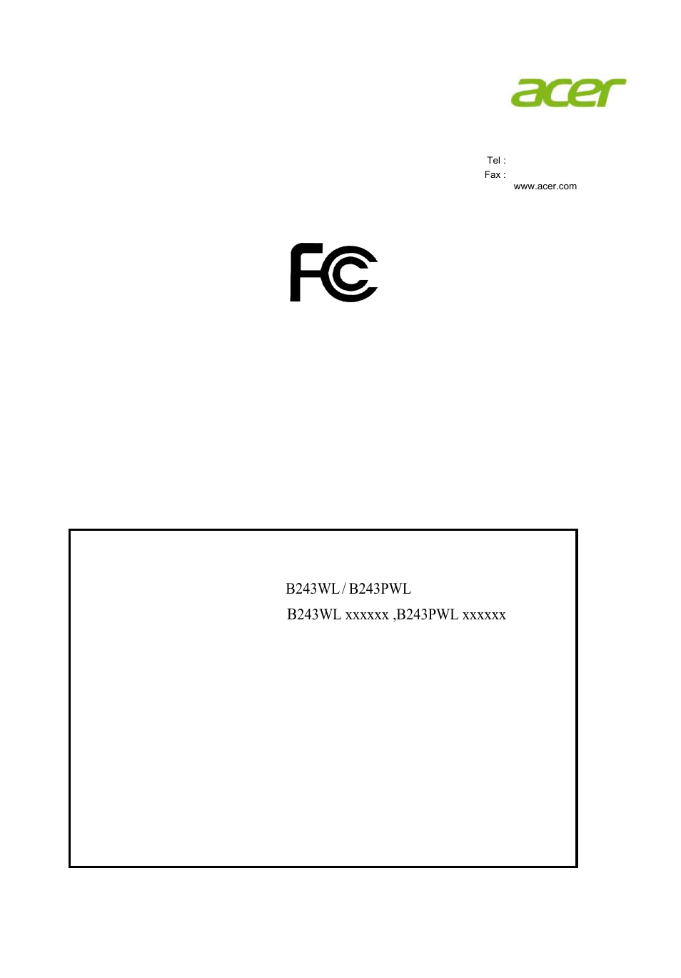 Acer B243WL User Manual | Page 11 / 28