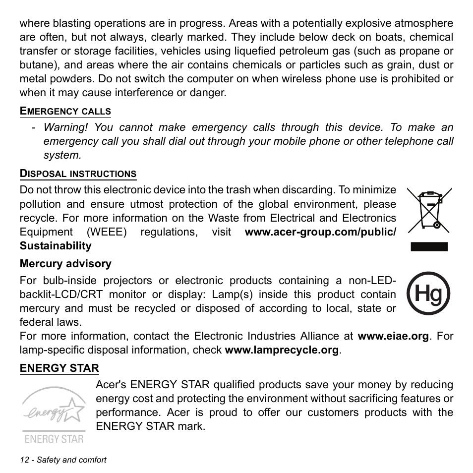 Acer Aspire E1-470PG User Manual | Page 12 / 103