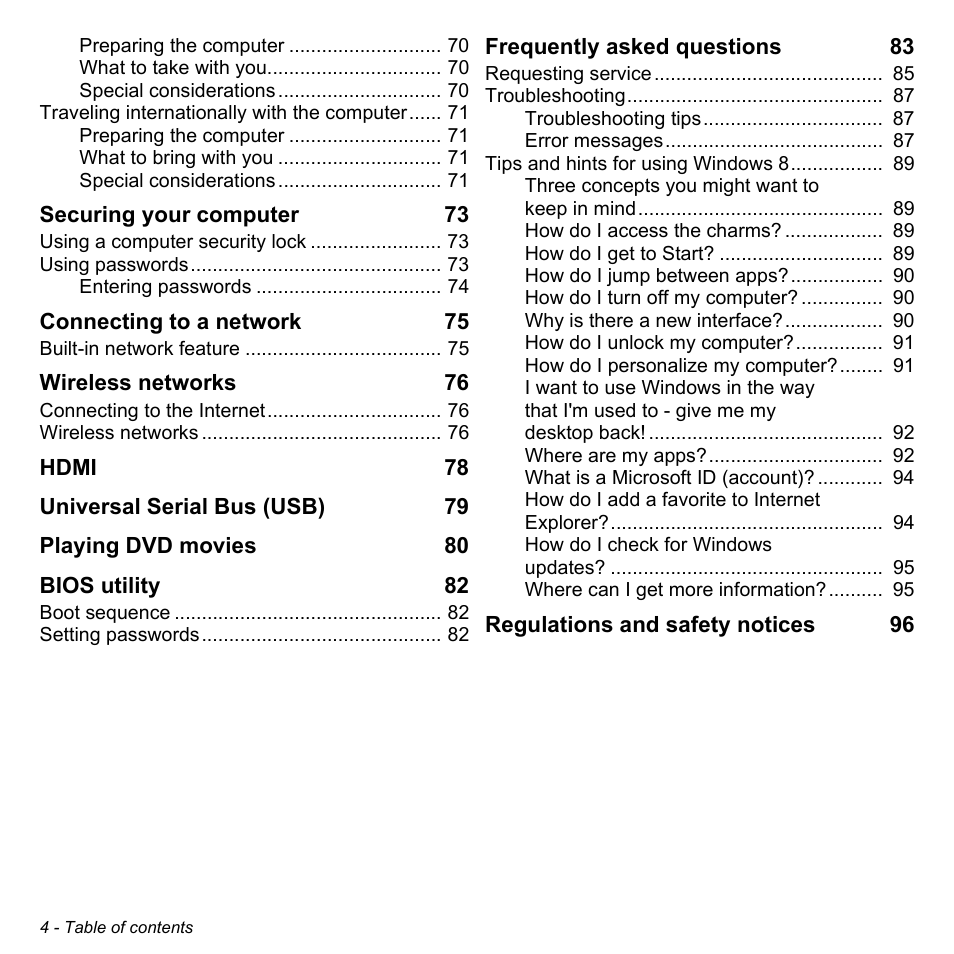 Acer Aspire E1-470PG User Manual | Page 4 / 103