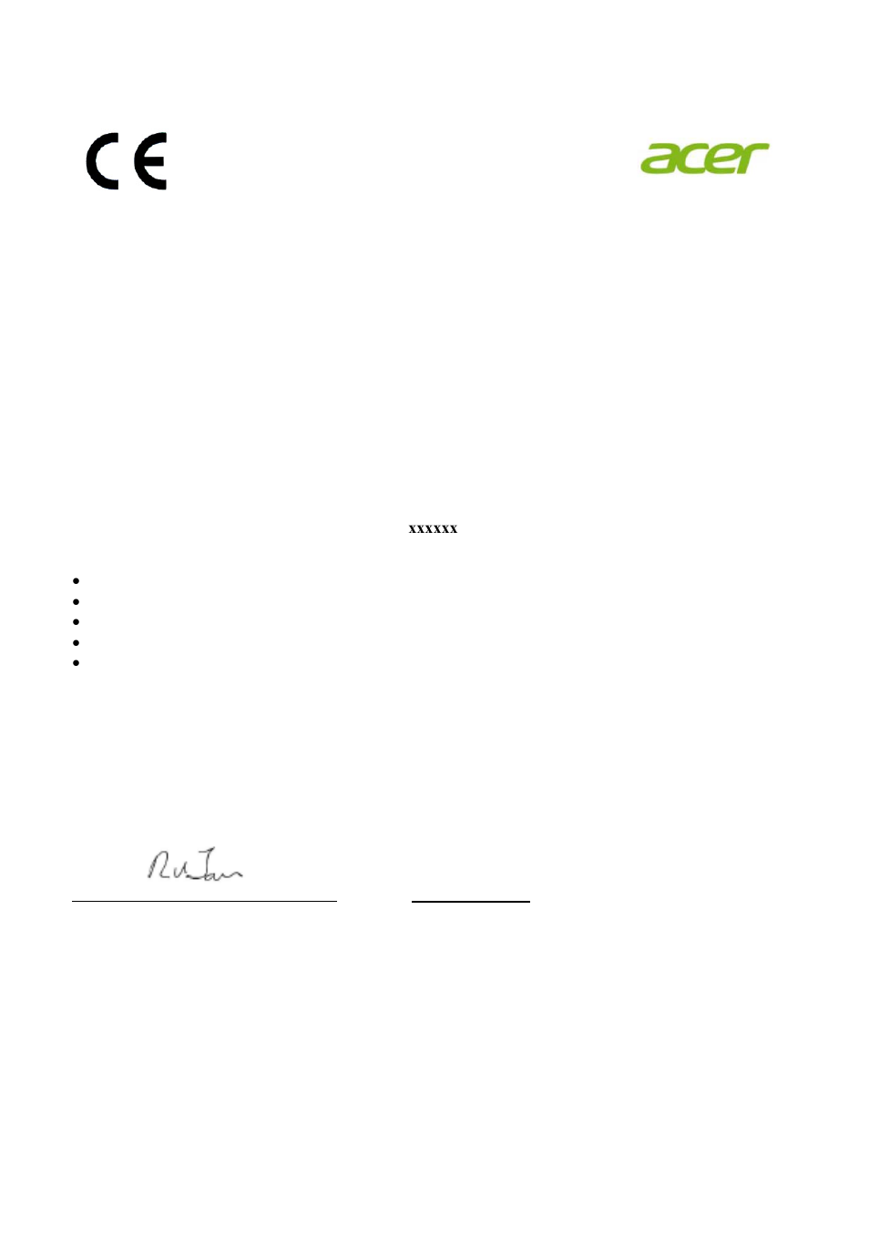 Declaration of conformity | Acer B196WL User Manual | Page 10 / 28