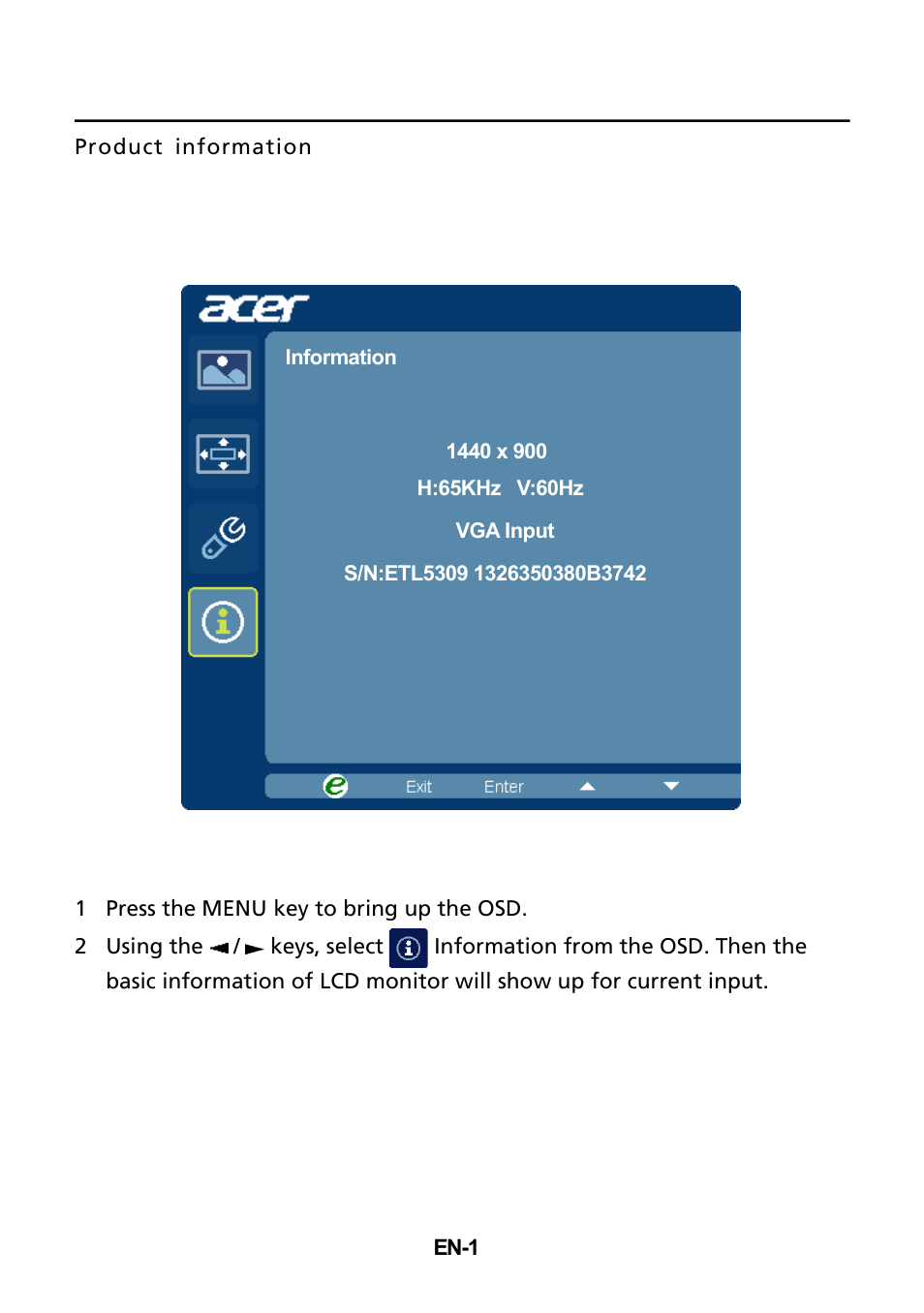 Acer B196WL User Manual | Page 26 / 28