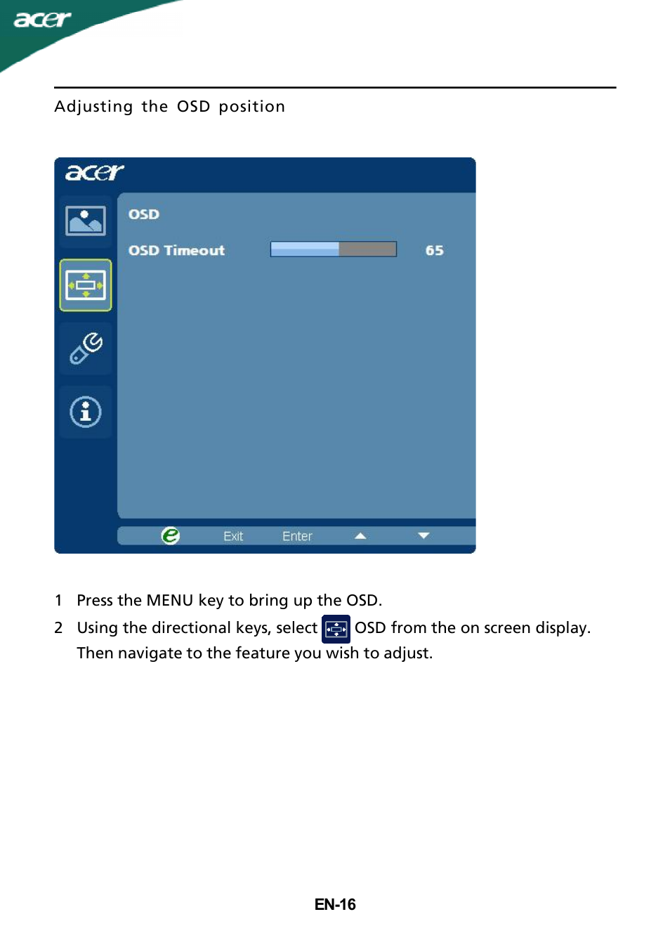 Acer S232HL User Manual | Page 17 / 23