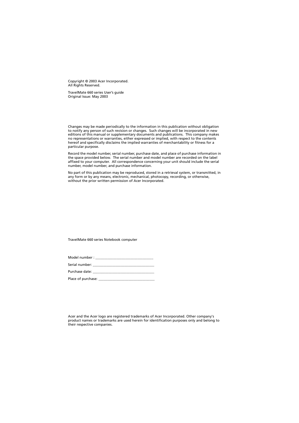 Acer TravelMate 660 User Manual | Page 2 / 89