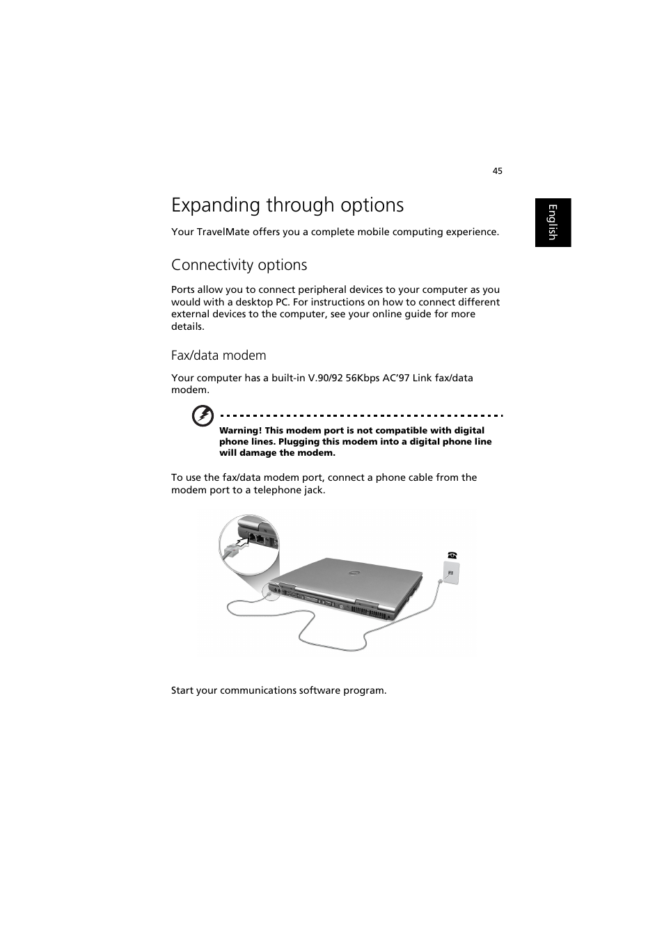 Expanding through options, Connectivity options | Acer TravelMate 660 User Manual | Page 53 / 89