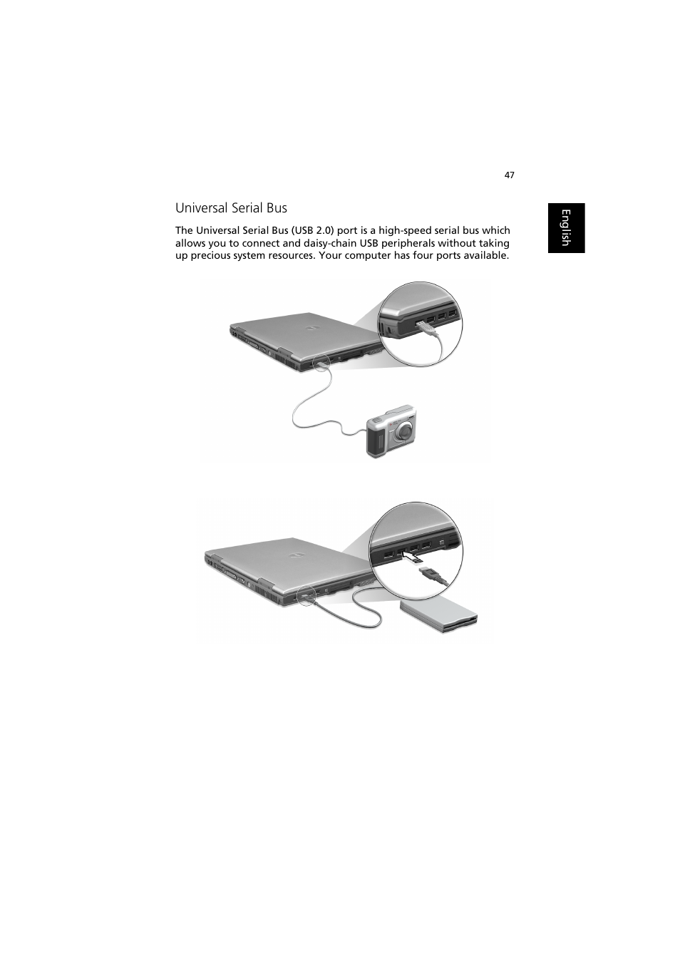 Universal serial bus | Acer TravelMate 660 User Manual | Page 55 / 89