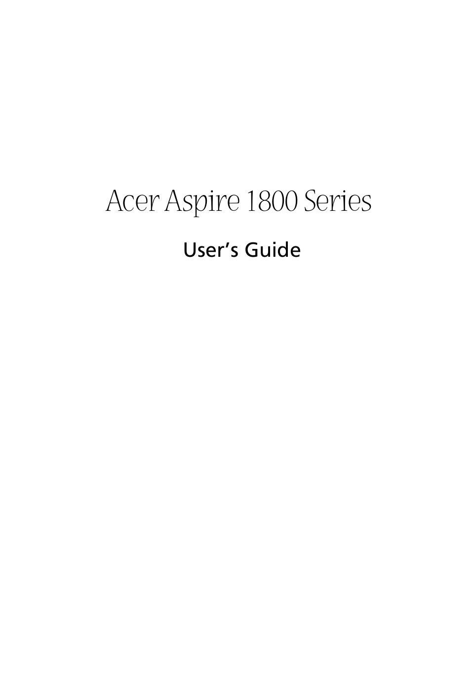 Acer Aspire 1800 User Manual | 114 pages