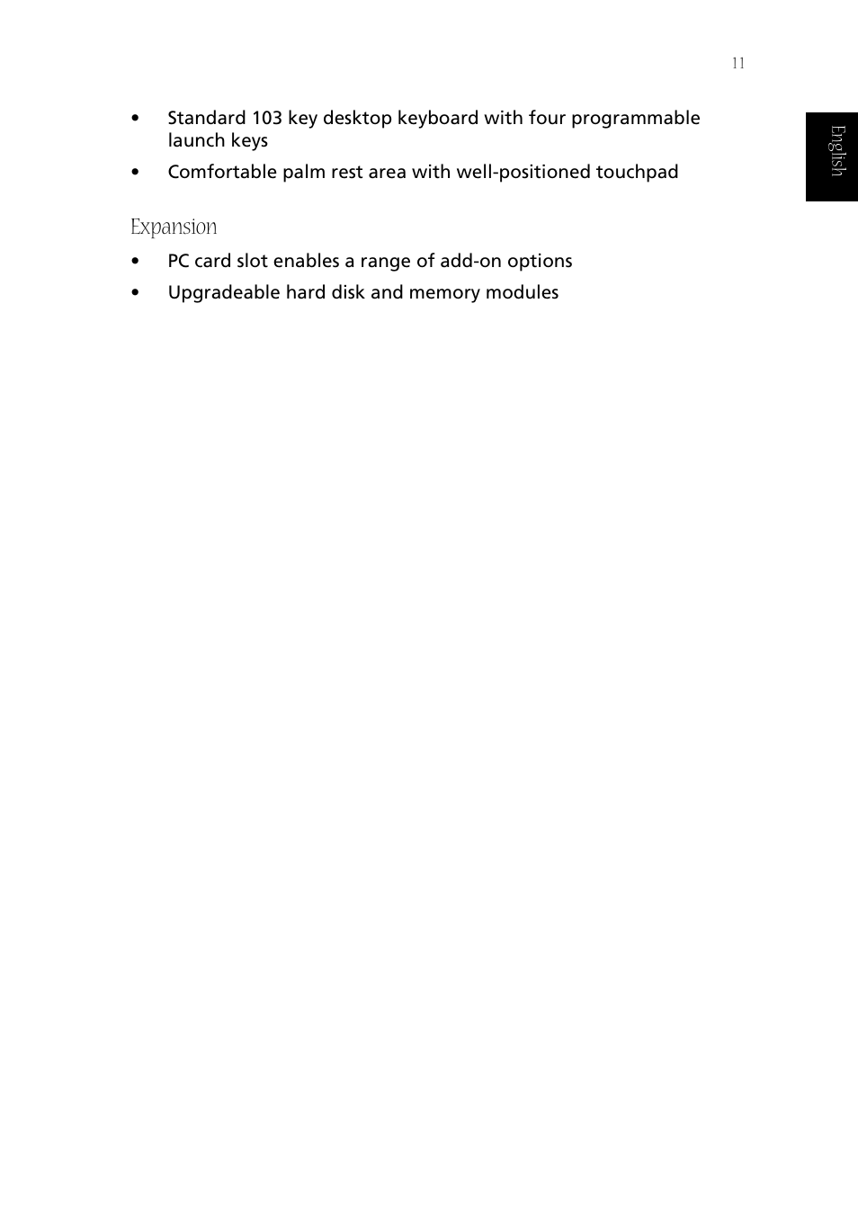 Expansion | Acer Aspire 1800 User Manual | Page 21 / 114