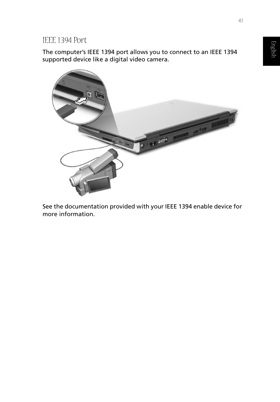 Ieee 1394 port | Acer Aspire 1800 User Manual | Page 51 / 114