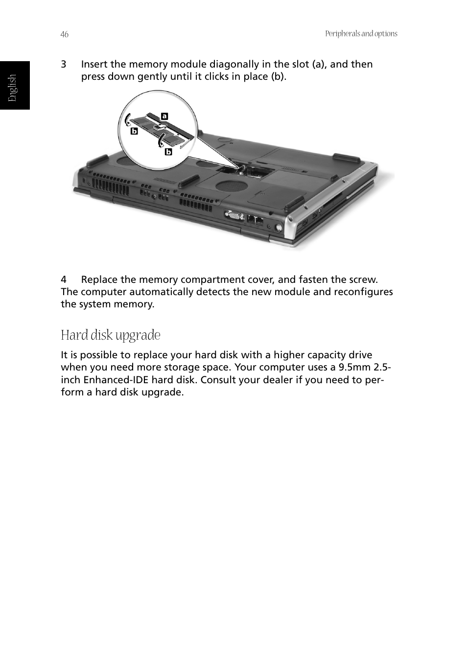 Hard disk upgrade | Acer Aspire 1800 User Manual | Page 56 / 114