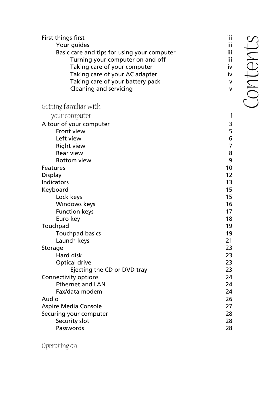 Acer Aspire 1800 User Manual | Page 7 / 114