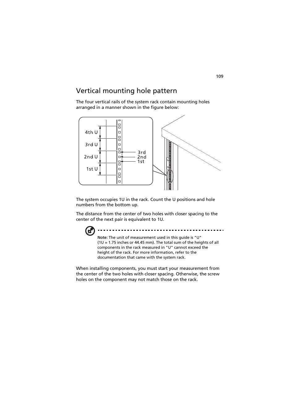 Vertical mounting hole pattern | Acer AR160 F1 User Manual | Page 125 / 162
