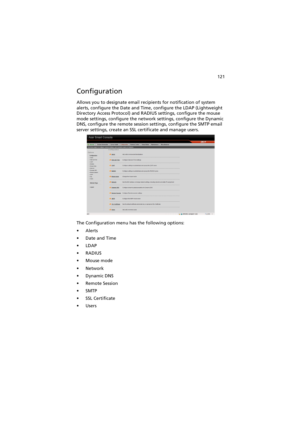 Configuration | Acer AR160 F1 User Manual | Page 137 / 162