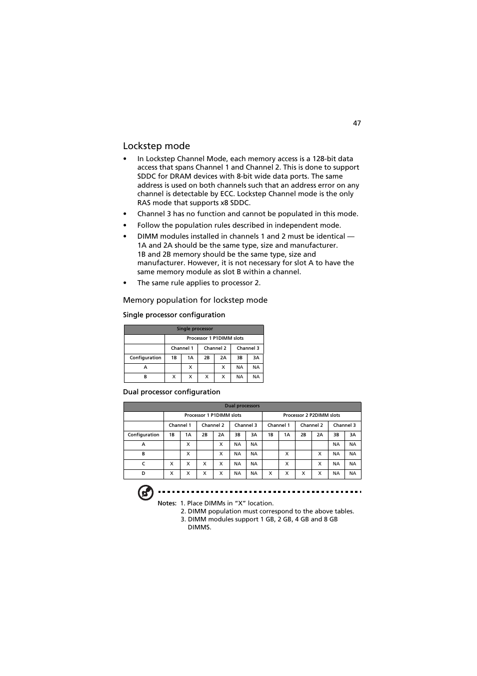 Lockstep mode | Acer AR160 F1 User Manual | Page 63 / 162