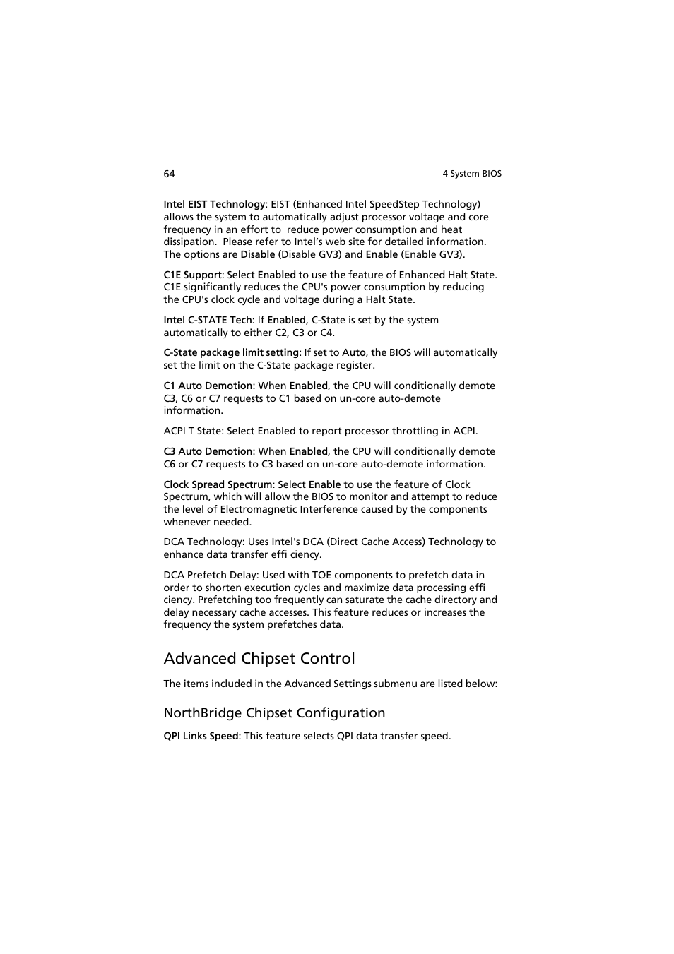 Advanced chipset control, Northbridge chipset configuration | Acer AR160 F1 User Manual | Page 80 / 162